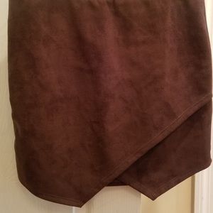 Brown suede skirt